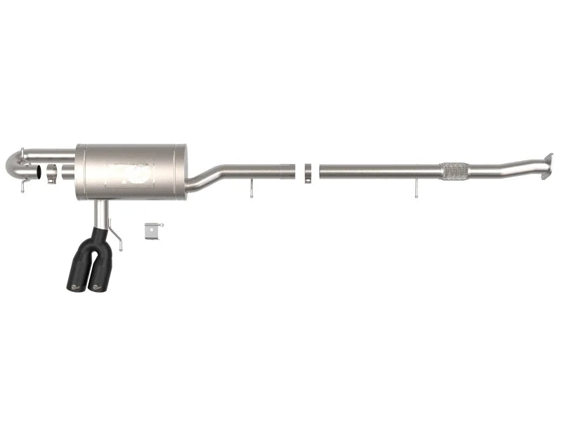 AFE 23-24 L4 GM Colorado/Canyon Rebel Series 3 IN 304 Stainless Steel Cat-Back System w/Black Tip - Additional View 6