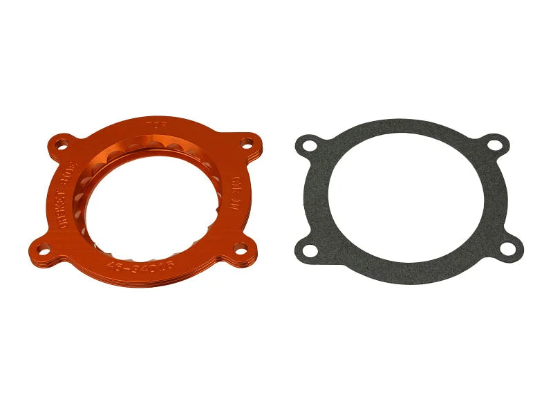 AFE Silver Bullet Throttle Body Spacer GM Trucks 1500 14-19 V8-6.2L - Installation View