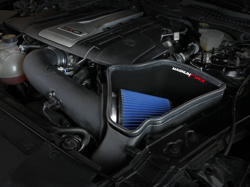 AFe Magnum FORCE Stage-2 Cold Air Intake System w/Pro Dry S Media 18-19 Ford Mustang - Side View