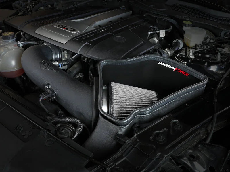 AFe Magnum FORCE Stage-2 Cold Air Intake System w/Pro Dry S Media 18-19 Ford Mustang GT - Side View