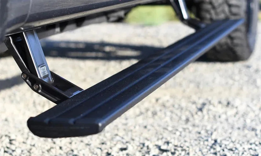 AMP Research 19-21 Chevy Silverado 1500 Extended Cab/Double Cab PowerStep Smart Series - Back View
