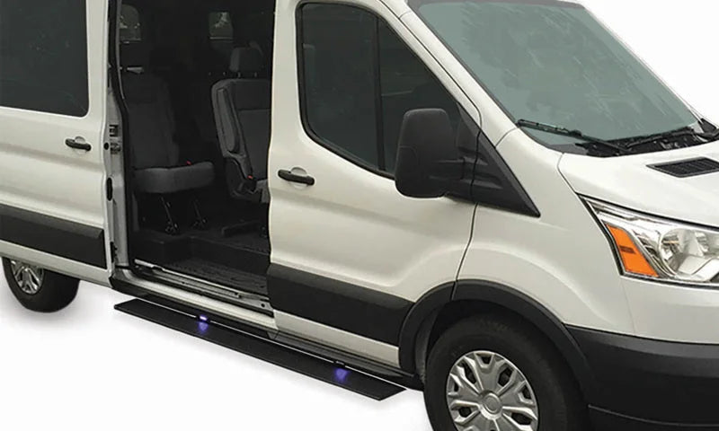 AMP Research 19-21 Mercedes Sprinter Van PowerStep - Black - Back View