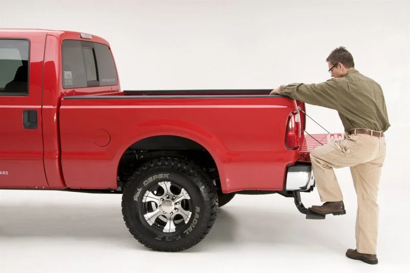 AMP Research 1999-2016 Ford F-250/350/450 BedStep - Black - Back View