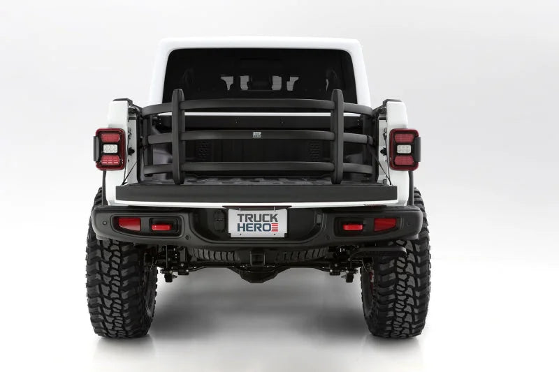 AMP Research 20-22 Jeep Gladiator (Does Not Work w/Tonneau Cvrs) Bedxtender HD Sport - Black - Back View
