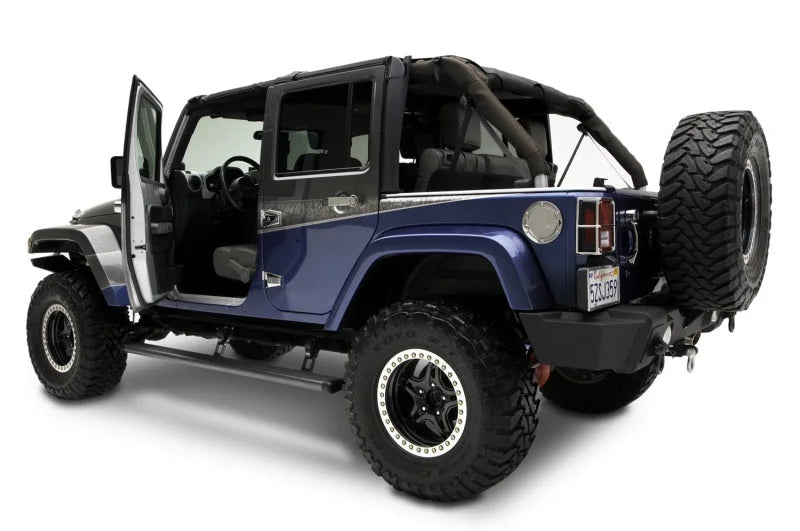 AMP Research 2007-2017 Jeep Wrangler JK 4 Door PowerStep - Black - Installation View
