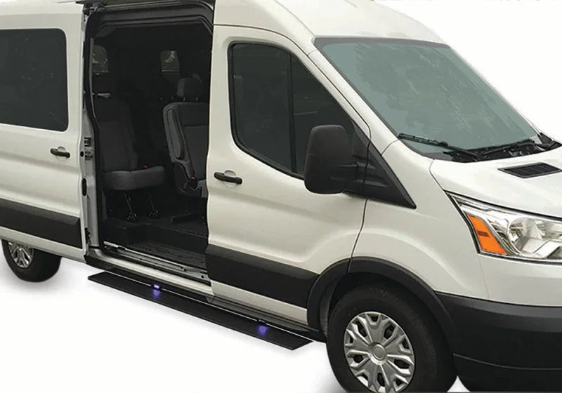AMP Research 2007-2018 Mercedes-Benz 2-Sided Sprinter PowerStep Plug N Play - Black - Side View
