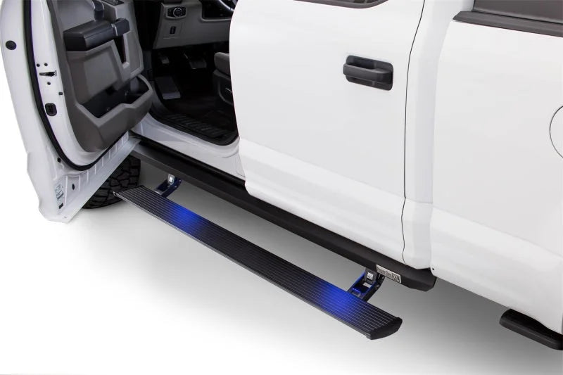 AMP Research 2015-2018 Ford F-150 SuperCrew PowerStep XL - Black - Back View