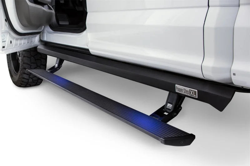 AMP Research 2020 Ford F250/350/450 SuperCrew Cab PowerStep XL - Black - Back View