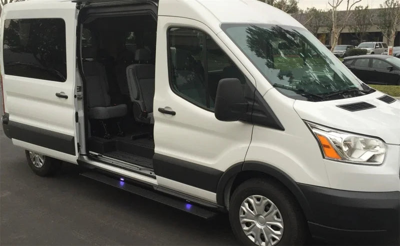 AMP Research 2020 Ford Transit Powerstep Plug N Play - Black - Side View