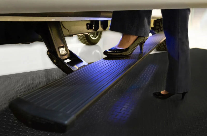 AMP Research 2020 Ford Transit Powerstep Plug N Play - Black - Installation View
