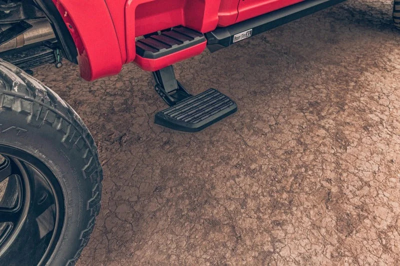 AMP Research 2023 Ford F-250/350 SuperDuty All Beds Passenger Side ONLY BedStep2 - Black - Back View