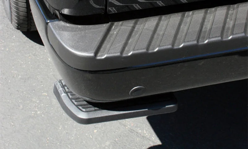 AMP Research 21-22 Ford F150 BedStep (Does Not Work w/Dual Exhaust) - Black - Back View