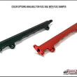 Load image into Gallery viewer, AMS Performance 08-15 Mitsubishi EVO X CNC Machined Aluminum Fuel Rail w/Pulsation Dampener - Red - Side View