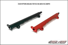 Load image into Gallery viewer, AMS Performance 08-15 Mitsubishi EVO X CNC Machined Aluminum Fuel Rail w/Pulsation Dampener - Red - Side View