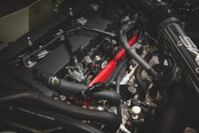 Load image into Gallery viewer, AMS Performance 08-15 Mitsubishi EVO X CNC Machined Aluminum Fuel Rail w/Pulsation Dampener - Red - Detail View