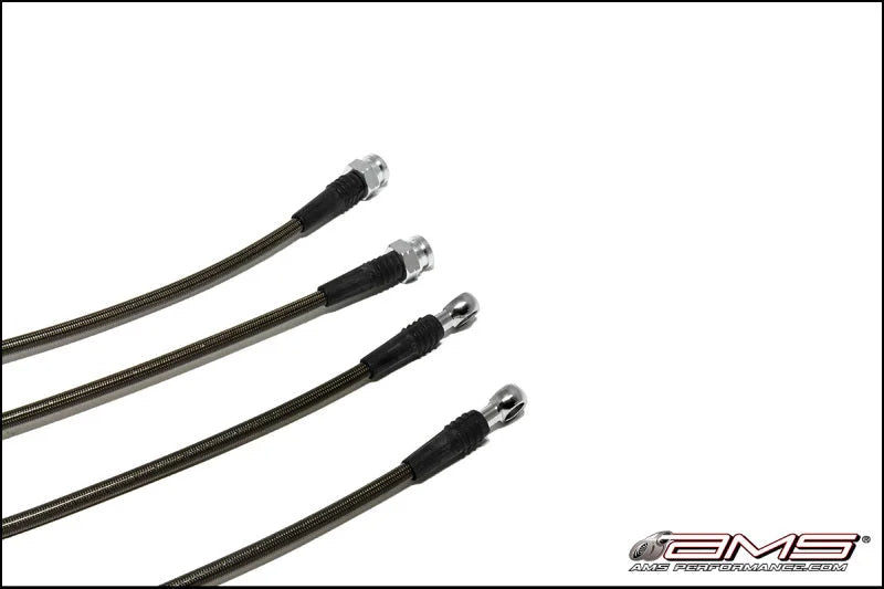 AMS Performance 08-15 Mitsubishi EVO X Stainless Steel Brake Lines (4 Lines) - Detail View
