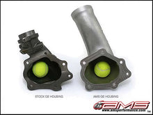 Load image into Gallery viewer, AMS Performance 08-15 Mitsubishi EVO X Widemouth Downpipe w/Turbo Outlet Pipe - Side View