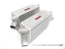 Load image into Gallery viewer, AMS Performance 13-15 Porsche 911 Turbo/Turbo S (991.1) Alpha Intercooler Kit w/Carbon Fiber Shrouds - Side View