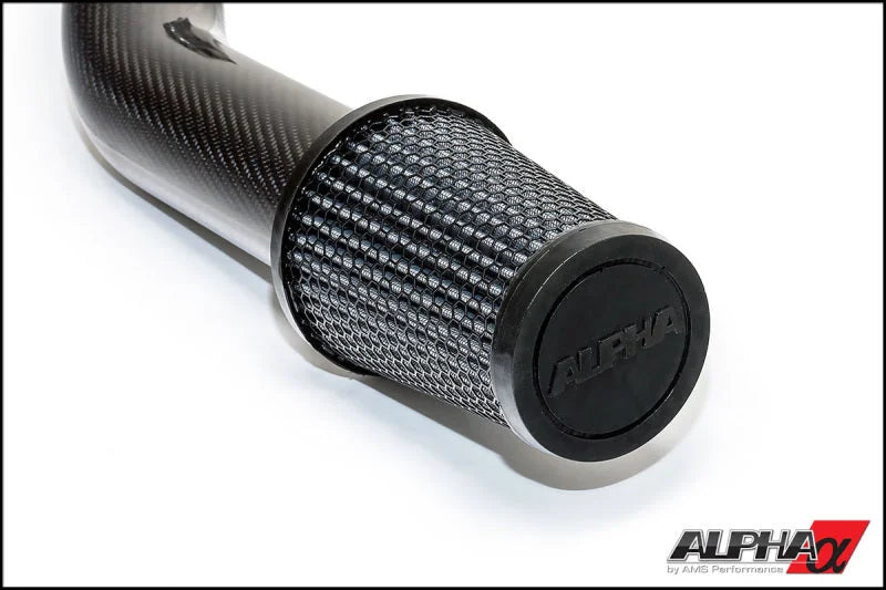 AMS Performance 2009+ Nissan GT-R R35 Alpha Carbon Fiber Intake Pipes for Stock Turbos - Detail View