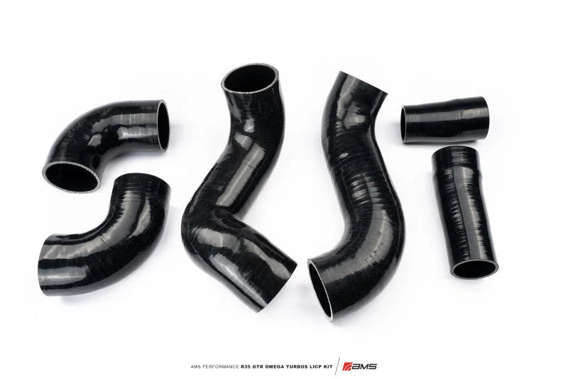 AMS Performance 2009+ Nissan GTR R35 OMEGA Turbo Kit 3in Lower Intercooler Pipes (OMEGA 11) - Back View