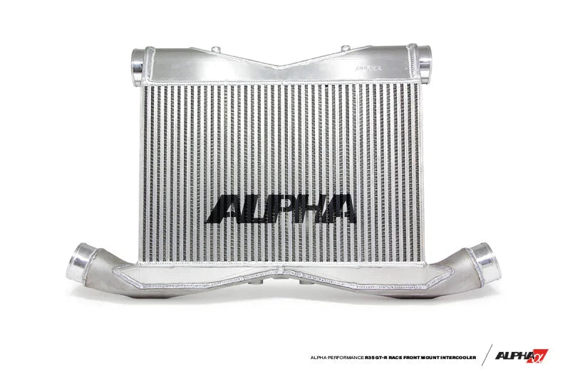 AMS Performance 2009+ Nissan R35 GTR Alpha Race Front Mount Intercooler Kit w/Logo - Side View