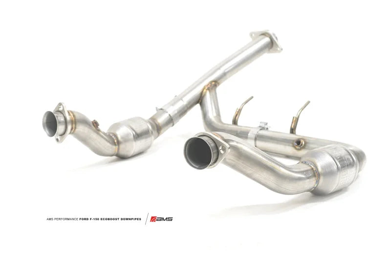 AMS Performance 2015+ Ford F-150 3.5L Ecoboost (Excl Raptor) Federal EPA Compliant Catted Downpipe - Side View