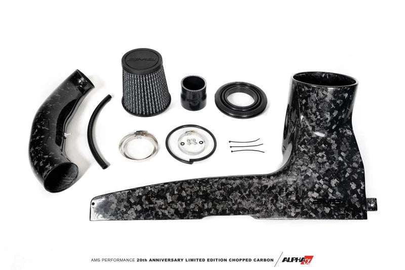 AMS Performance 2015+ VW Golf R MK7 Chopped Carbon Fiber Intake - Back View