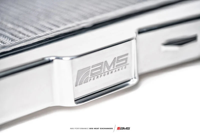 AMS Performance 2019+ BMW M340i B58 Heat Exchanger - Back View