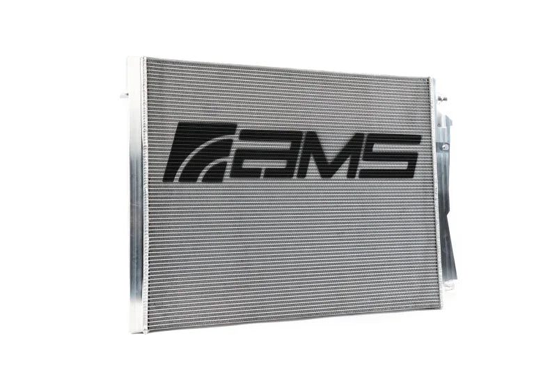 AMS Performance BMW G8X M2/M3/M4 S58 Heat Exchanger (Black Logo) - Side View