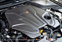 Load image into Gallery viewer, AMS Performance Infiniti 17+ Q60 / 16+ Q50 3.0TT Alpha Matte Carbon Engine Cover - Installation View