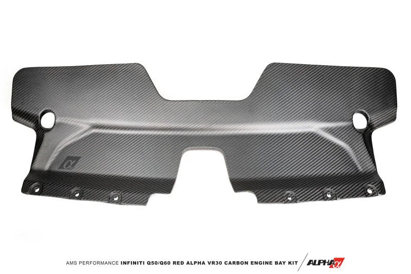 AMS Performance Infiniti 17+ Q60 / 16+ Q50 3.0TT Alpha Matte Carbon Front Duct - Side View