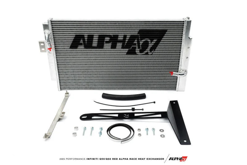 AMS Performance Infiniti 17+ Q60 / 16+ Q50 3.0TT VR30 Alpha Race Heat Exchanger - Back View