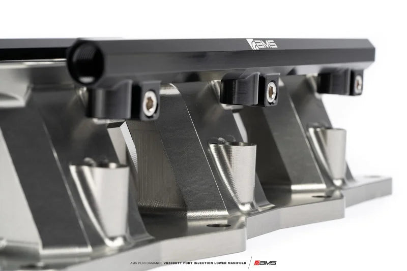 AMS Performance Infiniti Q50/Q60 Port Injection Lower Manifold - Black - Main Product View