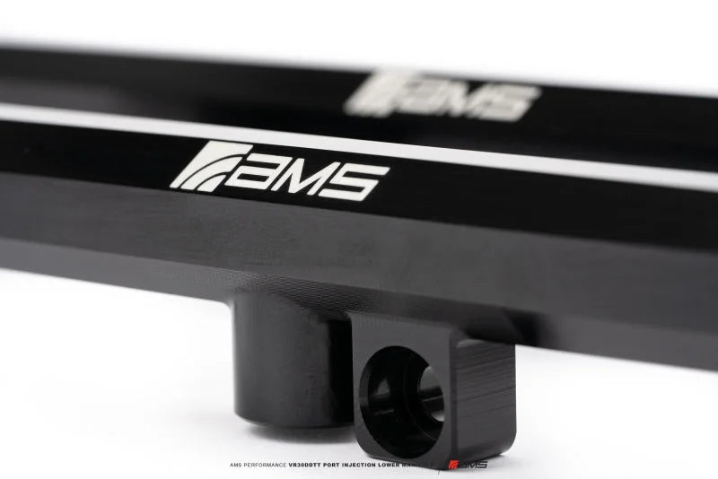 AMS Performance Infiniti Q50/Q60 Port Injection Lower Manifold - Black - Side View
