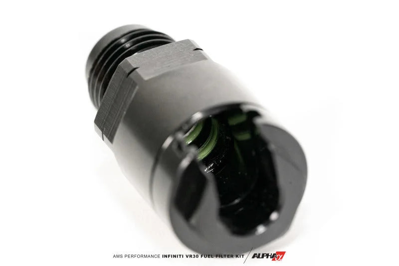 AMS Performance Infiniti Q50/Q60 Red Alpha Flex Fuel Filter Kit (Standalone / No AMS Flex Fuel Kit) - Side View