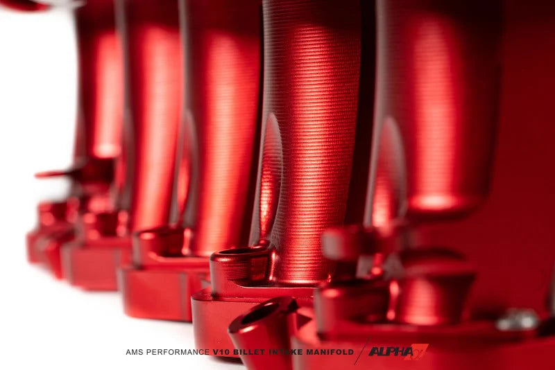 AMS Performance V10 Audi R8 / Lamborghini Huracan / Performante Billet Intake Manifold - CLR Anodize - Side View