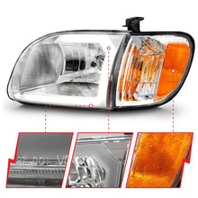 Load image into Gallery viewer, ANZO 00-04 Toyota Tundra (Reg/Acc Cab Only) Crystal Headlights w/Lgt Bar Chrome w/Corner Lights 2pc - Installation View