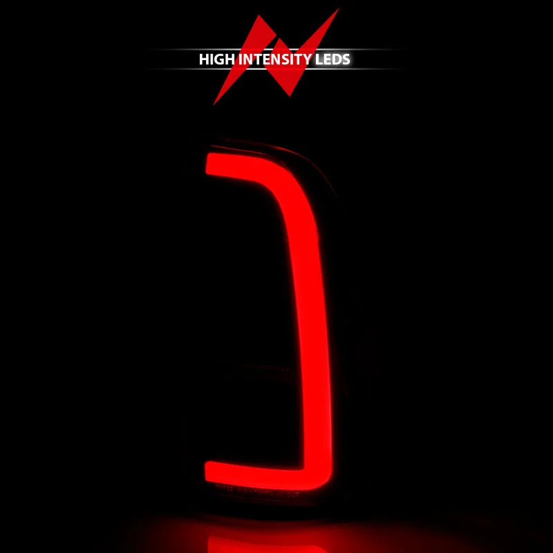 ANZO 00-06 Toyota Tundra LED Taillights w/ Light Bar Black Housing Clear Lens - Back View