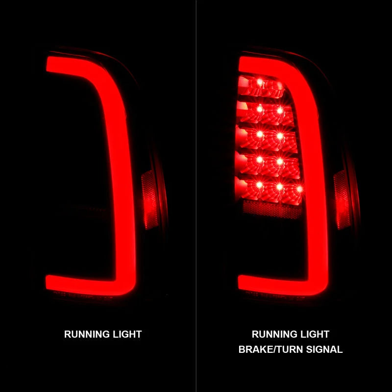 ANZO 00-06 Toyota Tundra LED Taillights w/ Light Bar Black Housing Clear Lens - Installation View