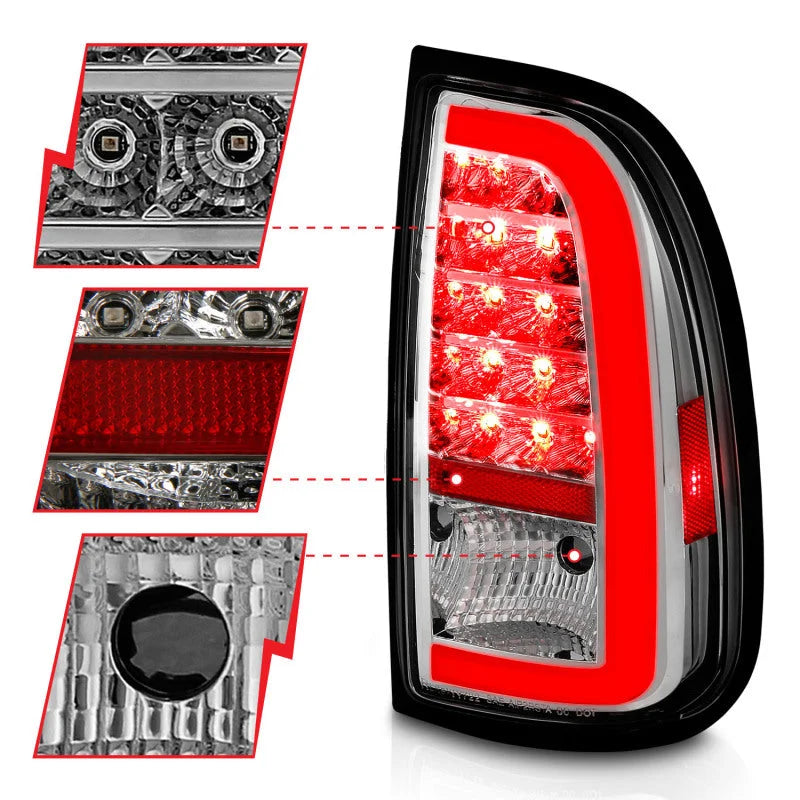ANZO 00-06 Toyota Tundra LED Taillights w/ Light Bar Chrome Housing Clear Lens - Additional View 7