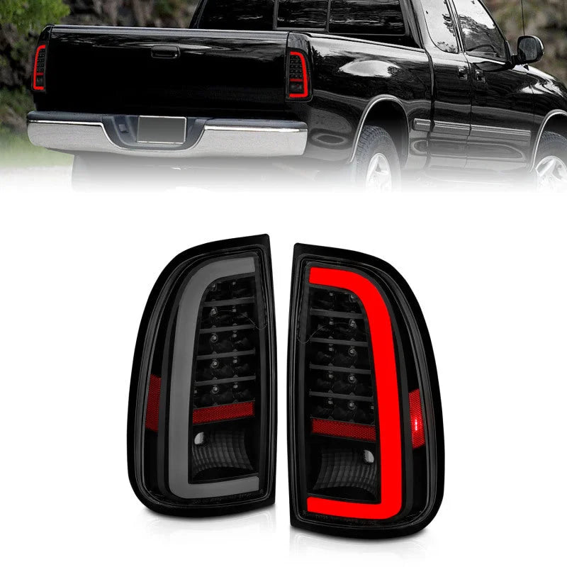 ANZO 00-06 Toyota Tundra (Std. Bed/Reg Cab) LED Taillights w/Light Bar Black Housing Smoke Lens - Main Product View