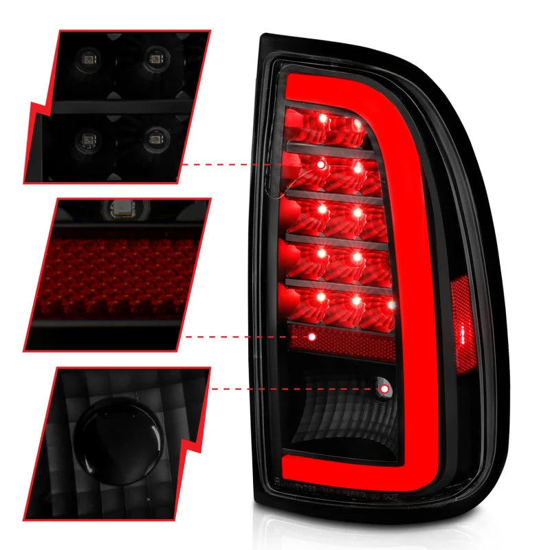 ANZO 00-06 Toyota Tundra (Std. Bed/Reg Cab) LED Taillights w/Light Bar Black Housing Smoke Lens - Additional View 8