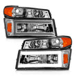 Load image into Gallery viewer, ANZO 04-12 GM Colorado/Canyon/I-Series Crystal Headlights - w/ Light Bar Chrome Housing 4pcs - Side View