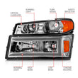 Load image into Gallery viewer, ANZO 04-12 GM Colorado/Canyon/I-Series Crystal Headlights - w/ Light Bar Chrome Housing 4pcs - Additional View 5
