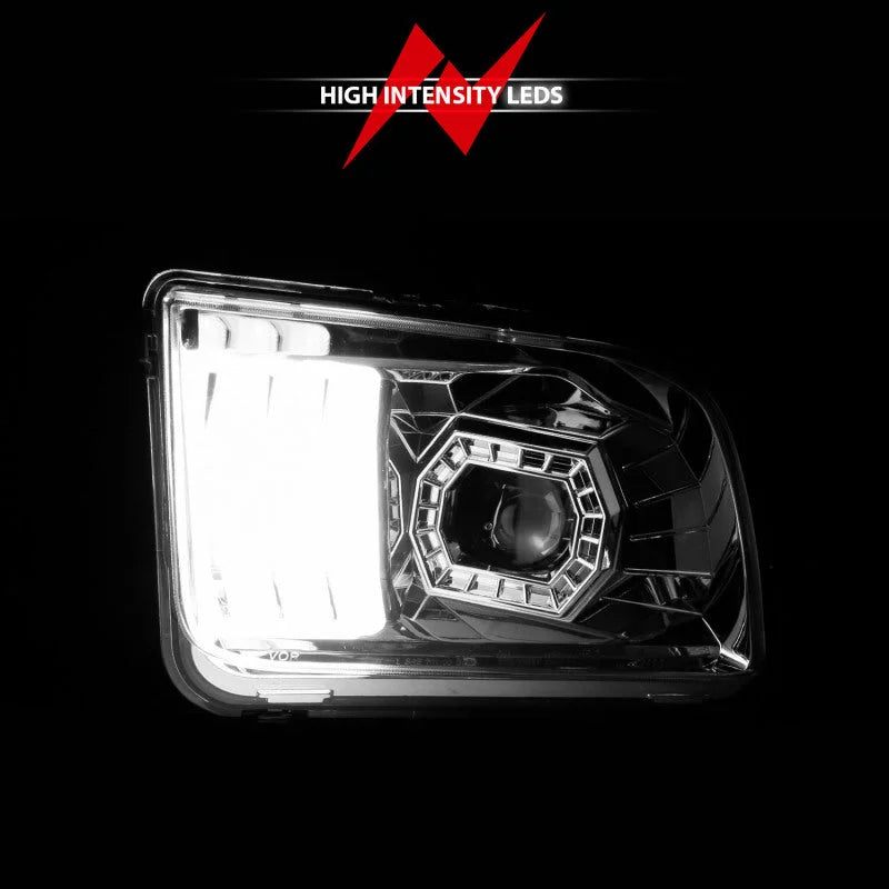 ANZO 05-09 Ford Mustang (w/Factory Halogen HL Only) Projector Headlights w/Light Bar Chrome Housing - Additional View 7