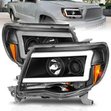 Load image into Gallery viewer, ANZO 05-09 Toyota Tacoma Projector Light Bar Style Headlights w/ C Light Bar - Main Product View