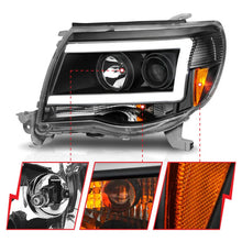 Load image into Gallery viewer, ANZO 05-09 Toyota Tacoma Projector Light Bar Style Headlights w/ C Light Bar - Side View