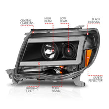 Load image into Gallery viewer, ANZO 05-09 Toyota Tacoma Projector Light Bar Style Headlights w/ C Light Bar - Additional View 6