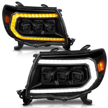Load image into Gallery viewer, ANZO 05-11 Toyota Tacoma Full LED Proj Headlights White DRL/Init/SeqSig Black - Pair - Additional View 5