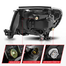 Load image into Gallery viewer, ANZO 05-11 Toyota Tacoma Projector Headlights w/Light Bar Switchback Black Housing - Back View